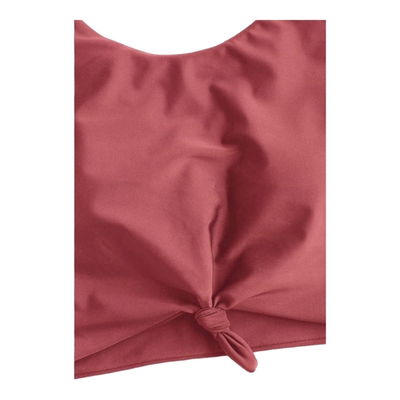 ZAFUL Scoop Neck Knotted Top  Tankini  Swimsuit Women L Multi- I cherry Red - Picture 3 of 6